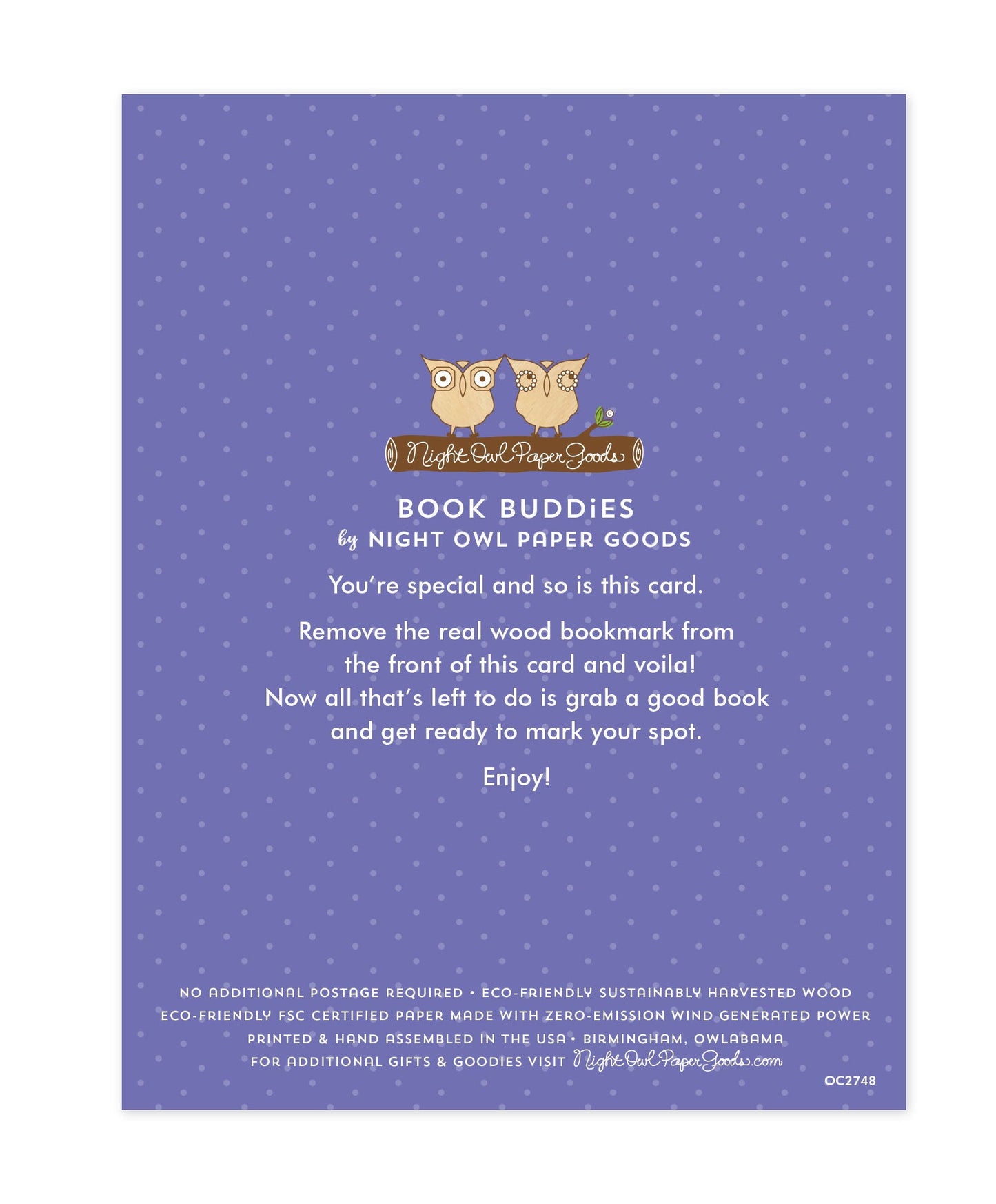 Panda Pages Bookmark Birthday Card