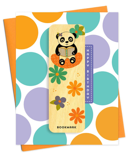 Panda Pages Bookmark Birthday Card