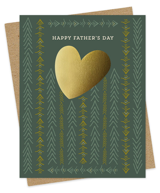 Gold Heart Dad Foil-Stamped Father's Day Card