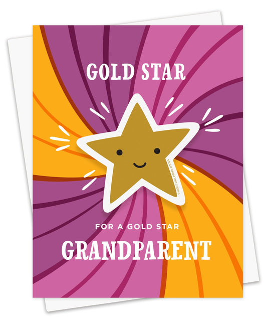Gold Star Grandparent Sticker Grandparent's Day Card