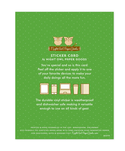 Clover Cat Sticker Saint Patrick's Day Card