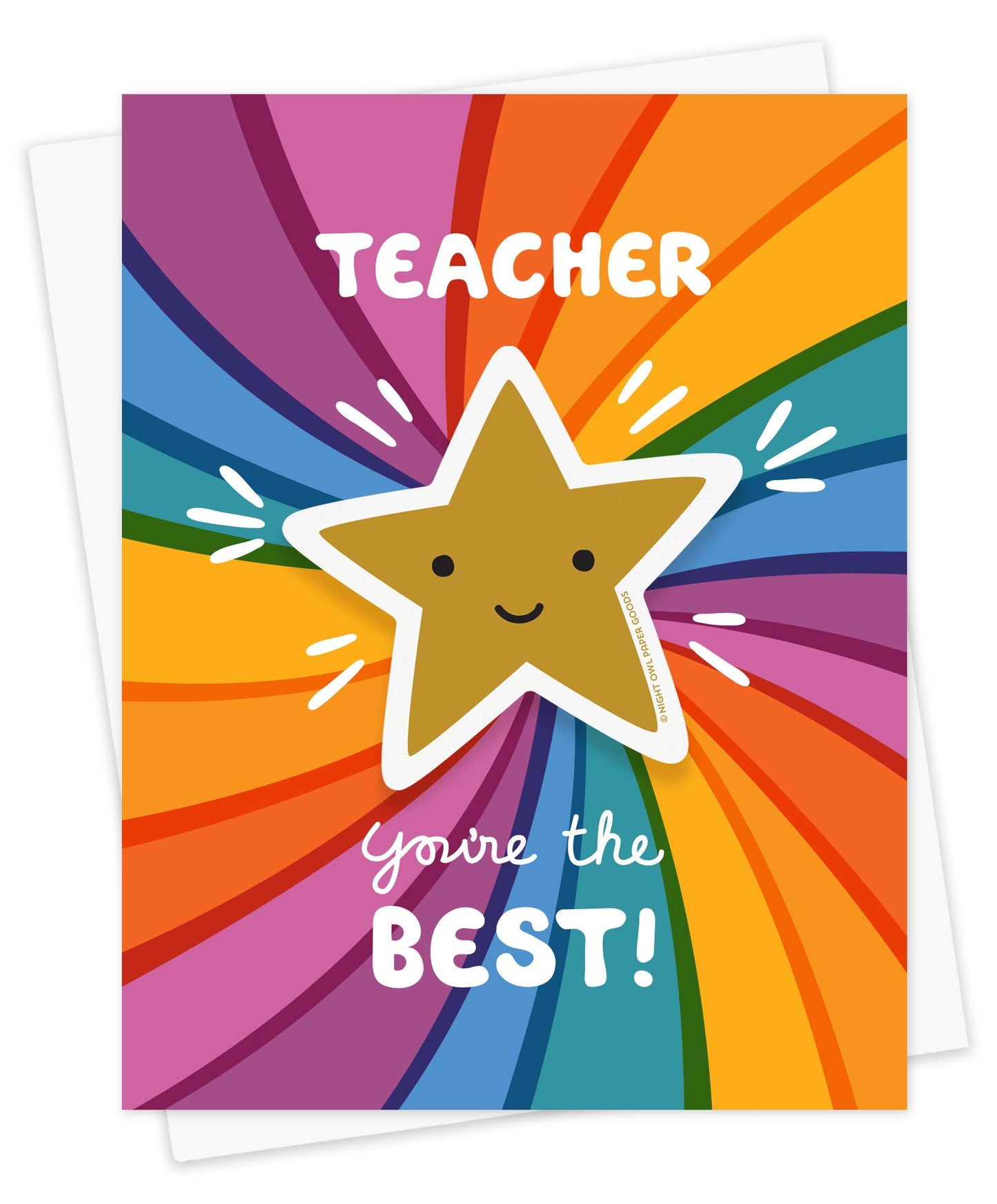 Best Teacher Sticker Appreciation Card