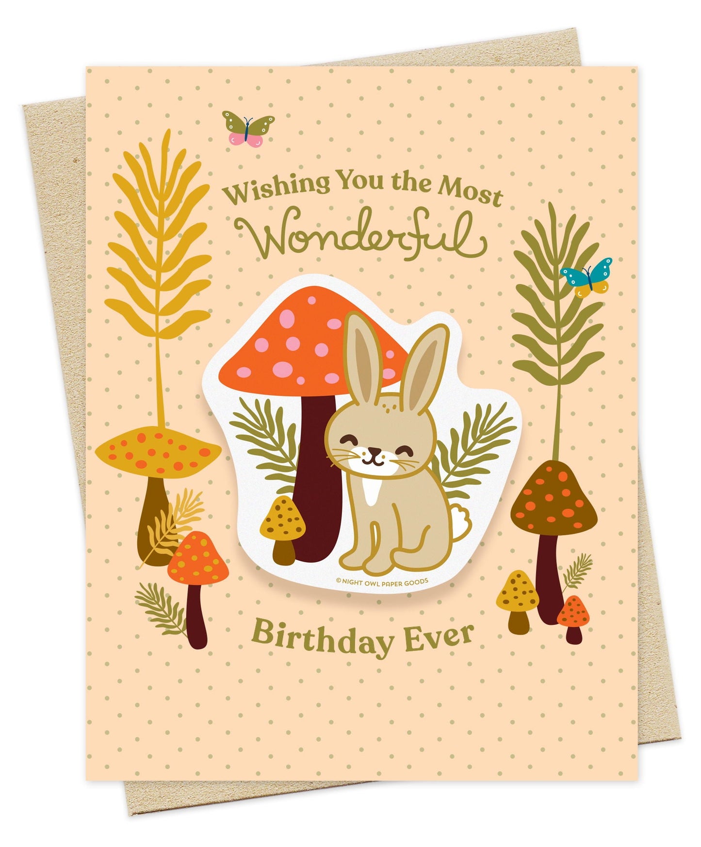 Wonderful Rabbit Sticker Birthday Card
