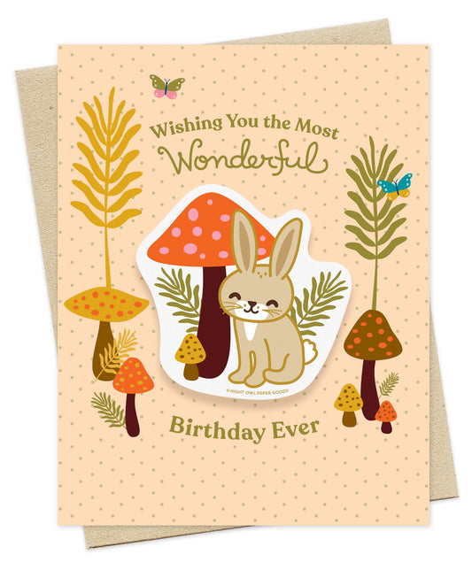 Wonderful Rabbit Sticker Birthday Card