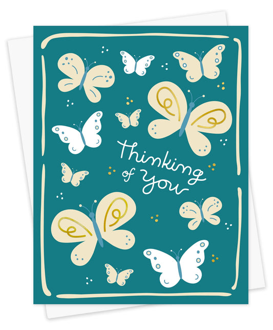 Flutter Thinking of You Foil-Stamped Thinking of You Card