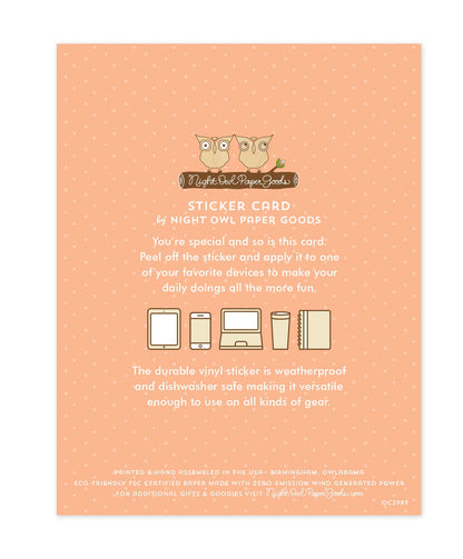 Smiley Face Sticker Love Card