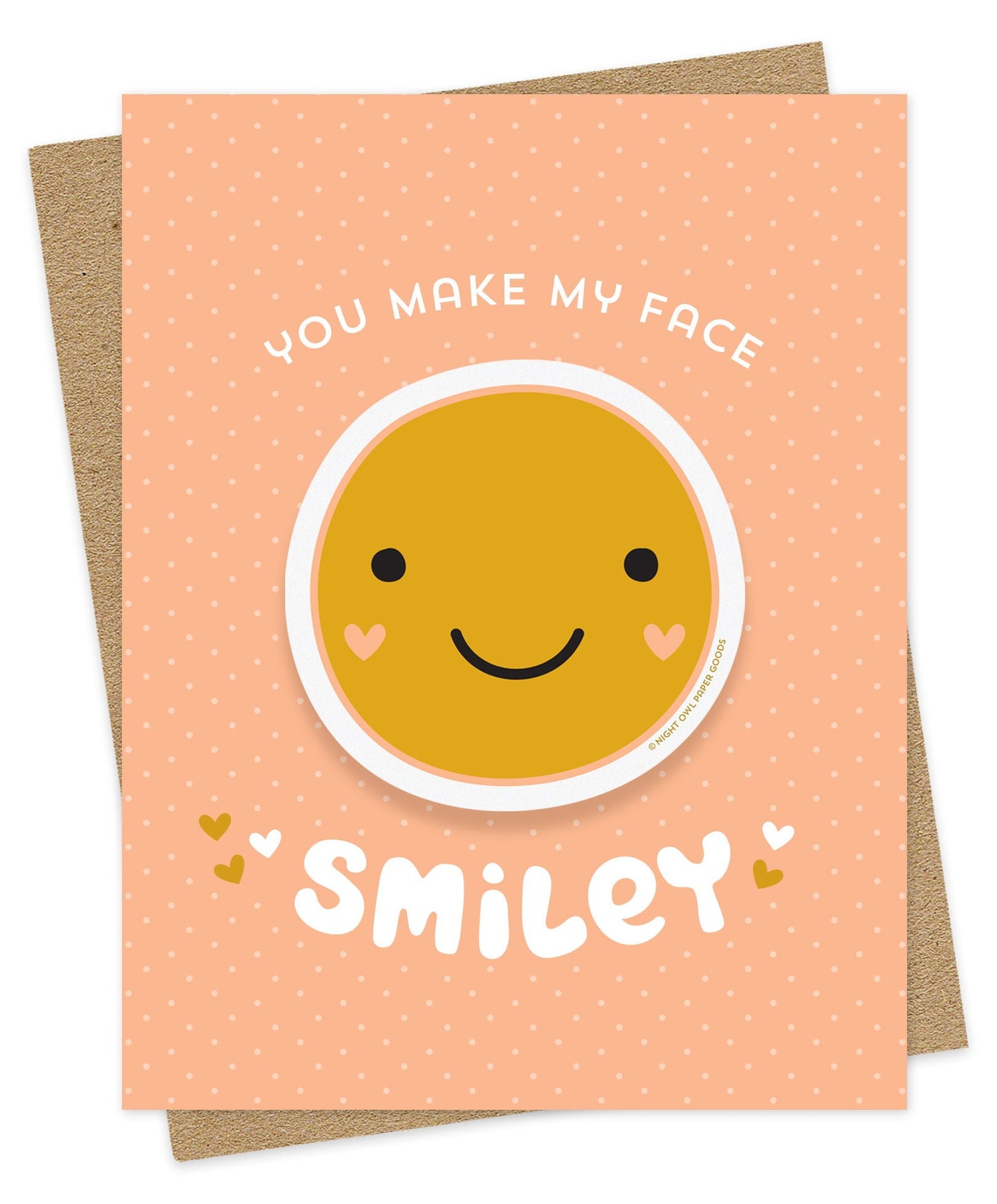 Smiley Face Sticker Love Card