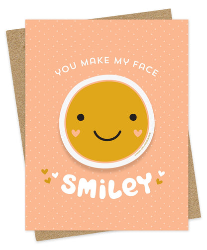Smiley Face Sticker Love Card
