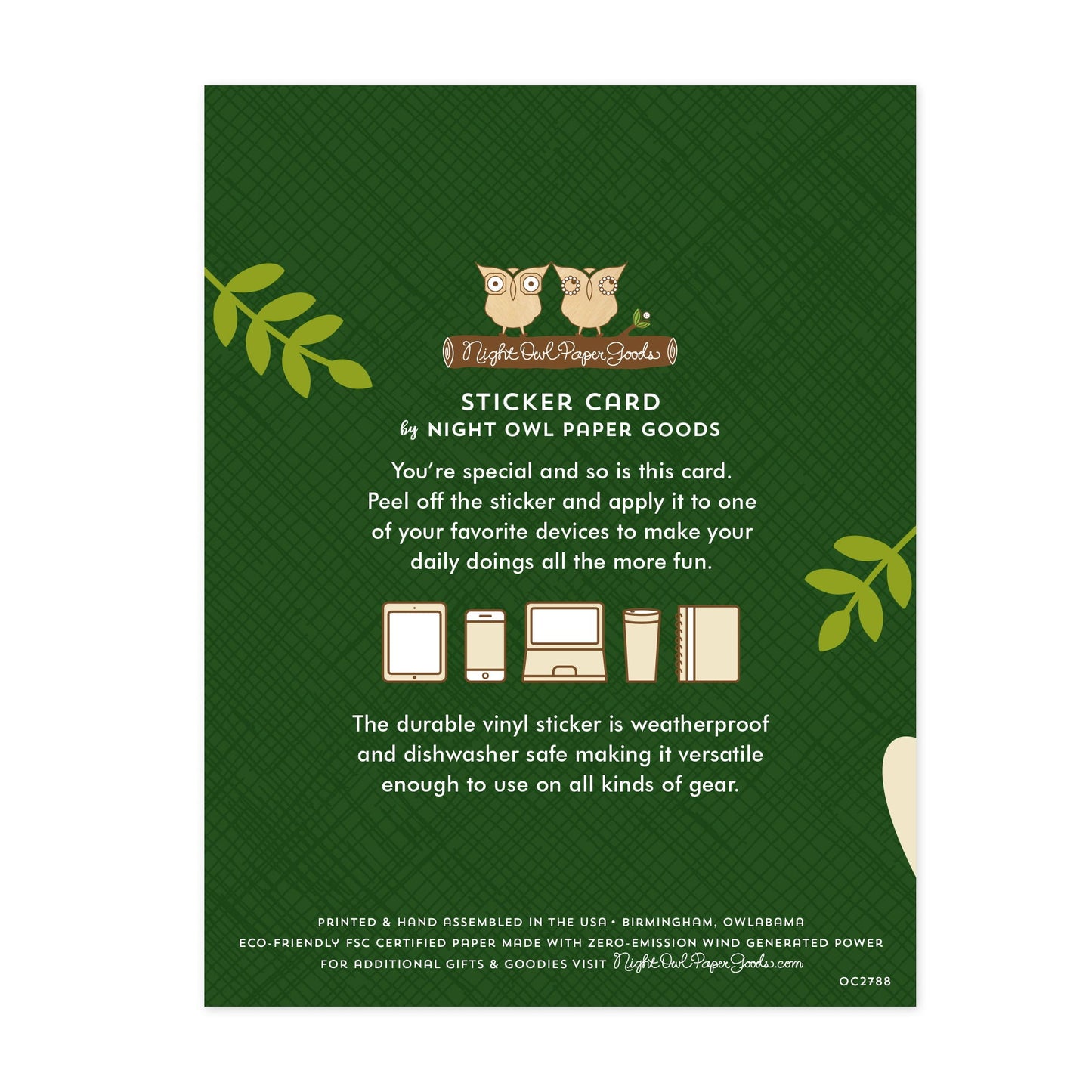 Bird Birthday Sticker Birthday Card