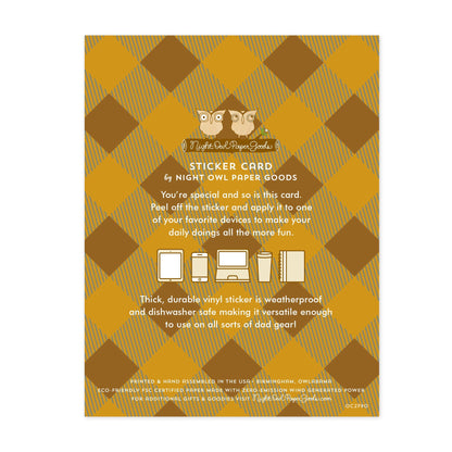 Hot Dog Dad Sticker Father's Day Card