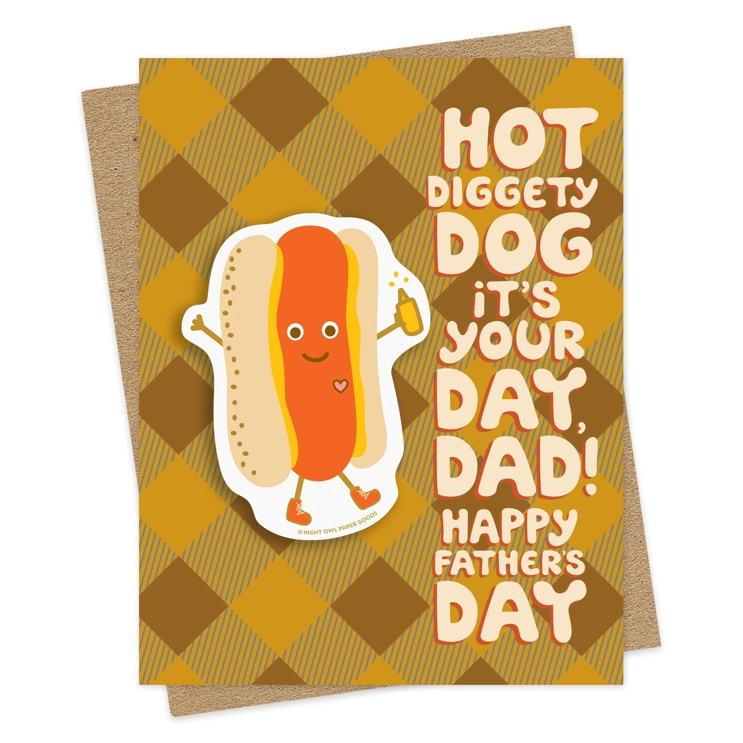 Hot Dog Dad Sticker Father's Day Card