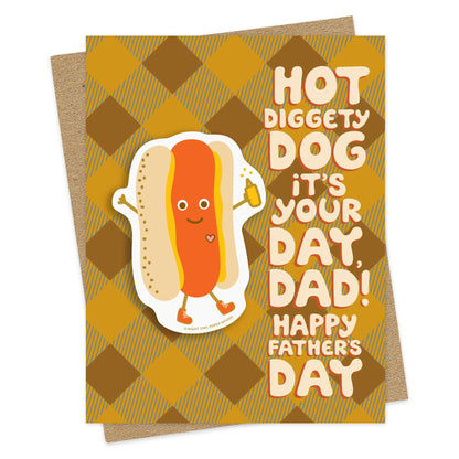 Hot Dog Dad Sticker Father's Day Card