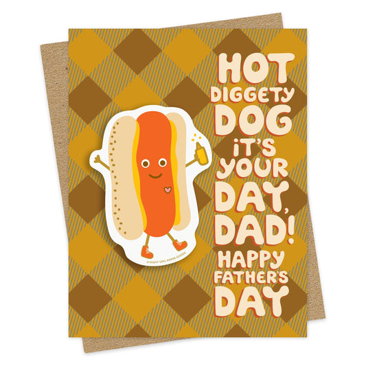 Hot Dog Dad Sticker Father's Day Card