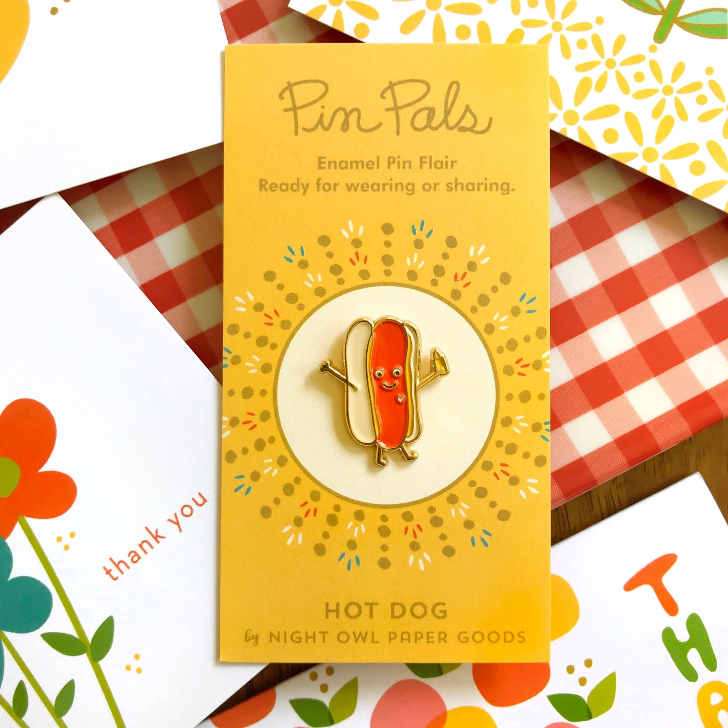 Hot Dog Enamel Pin