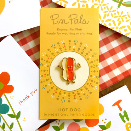 Hot Dog Enamel Pin