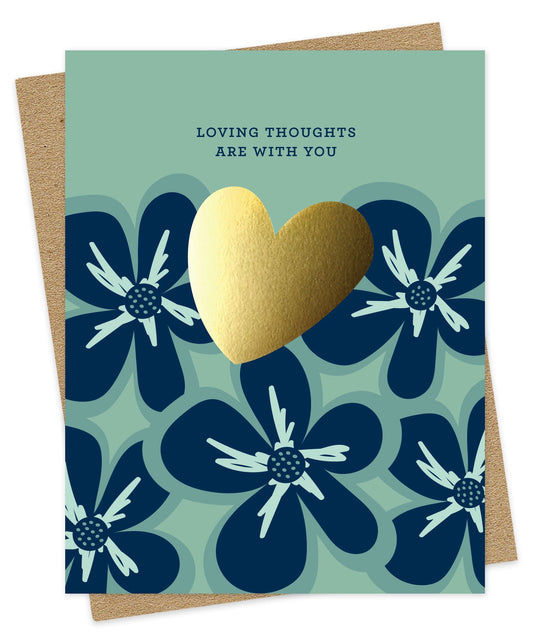 Gold Heart Sympathy Foil-Stamped Thinking of You Card