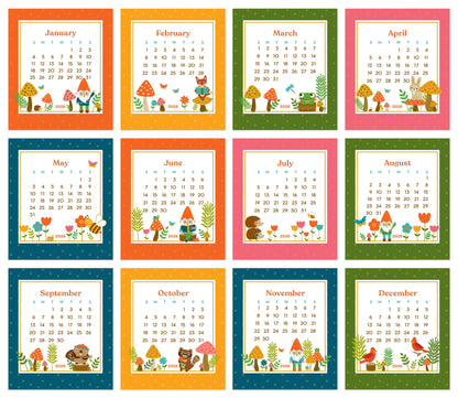 2026 Forest Friends Paper Desk Calendar
