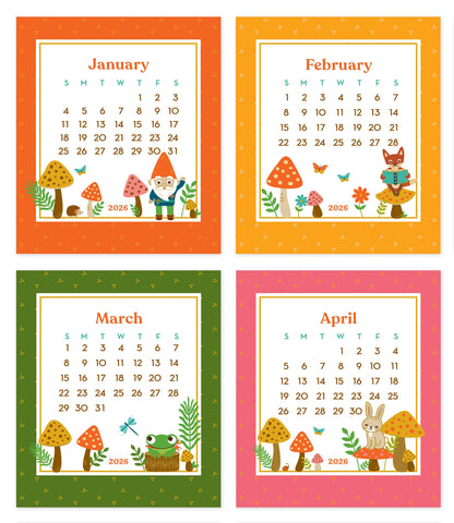 2026 Forest Friends Paper Desk Calendar