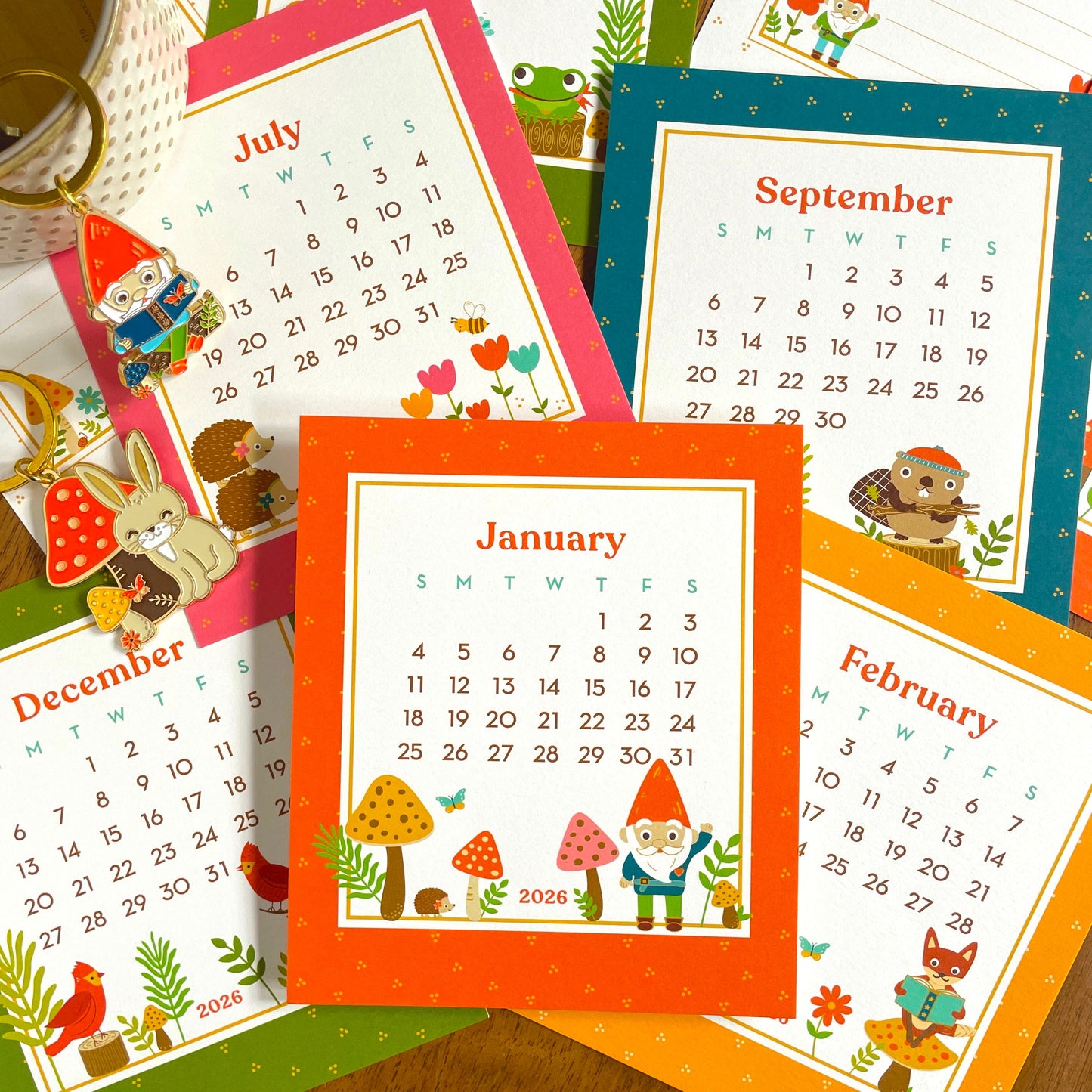 2026 Forest Friends Paper Desk Calendar