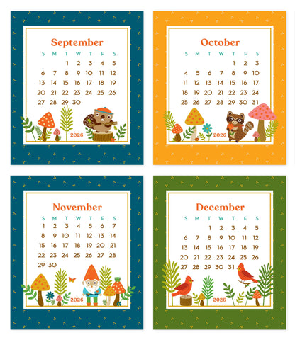 2026 Forest Friends Paper Desk Calendar