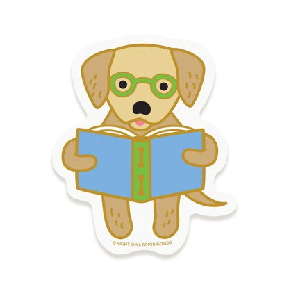 Reading Retriever Vinyl Sticker