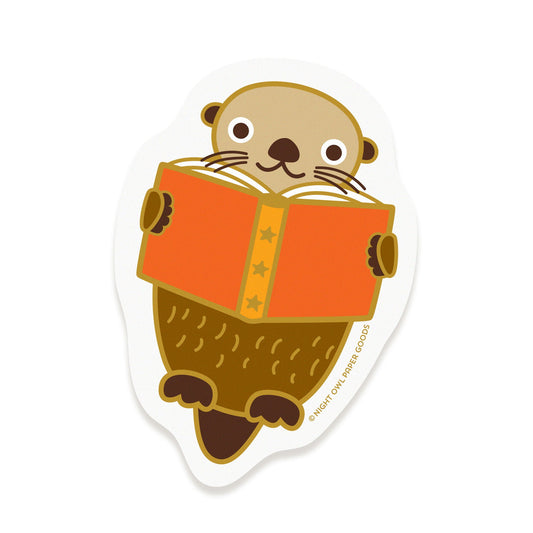 Otter Read Vinyl Sticker
