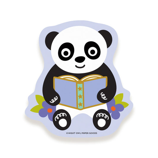 Reading Panda Vinyl Sticker
