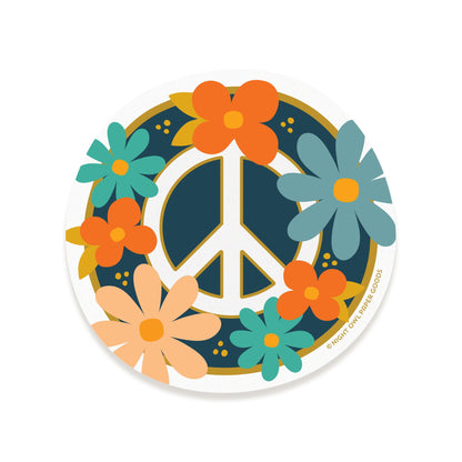 Floral Peace Sticker Holiday Card