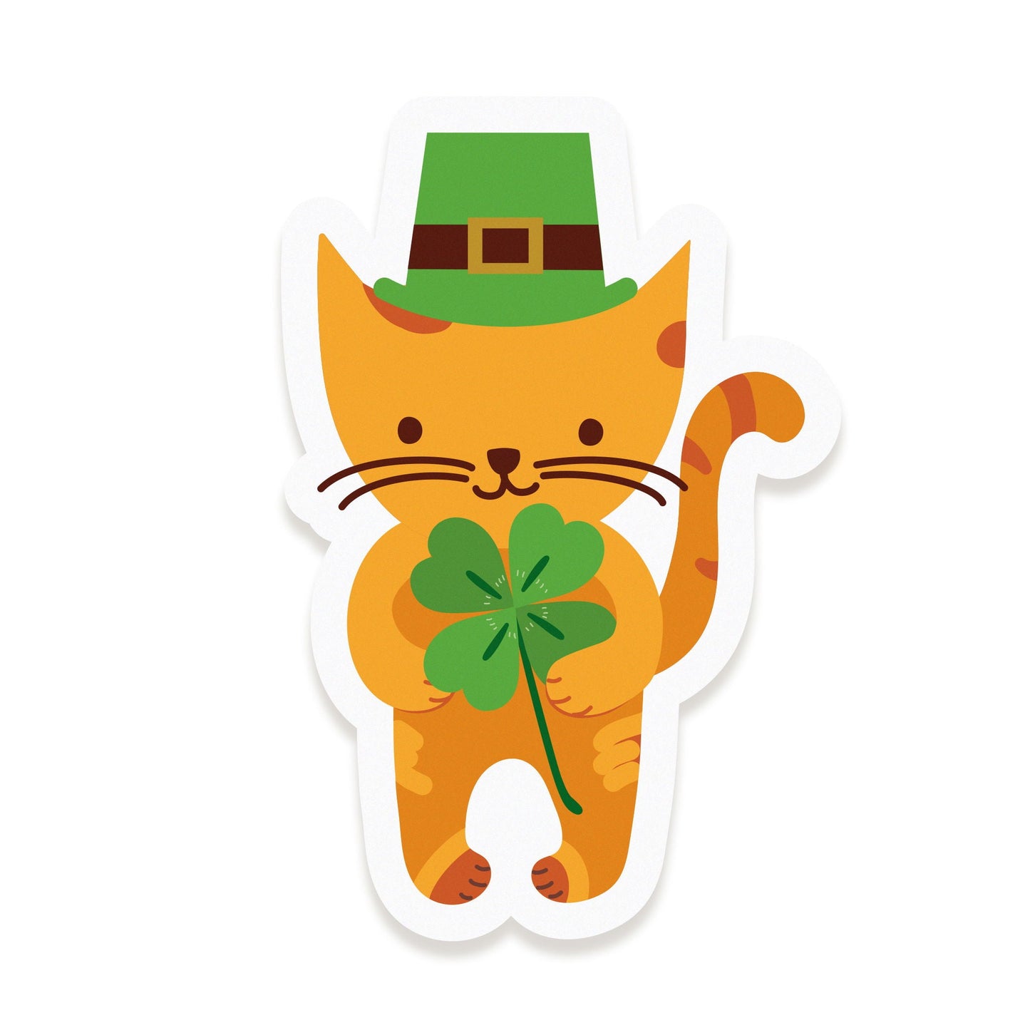 Clover Cat Sticker Saint Patrick's Day Card