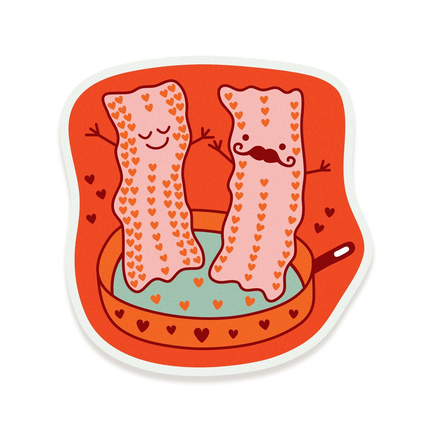 Valentine Bacon Sticker Love Card