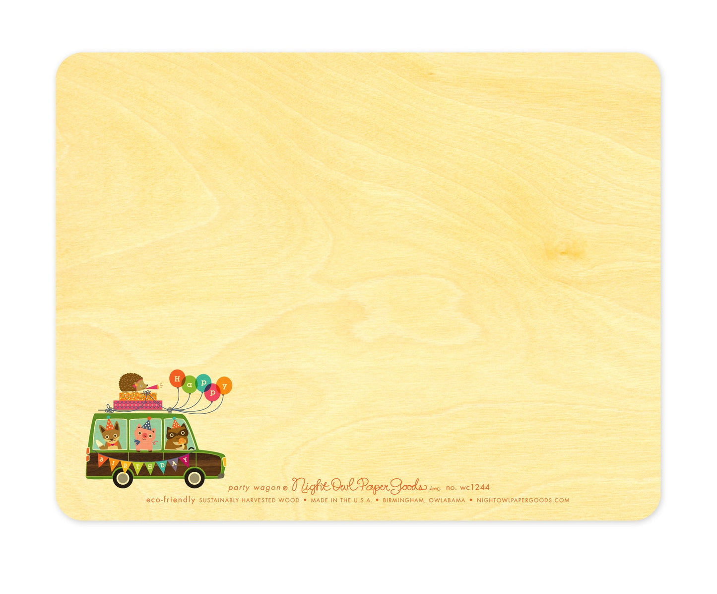 Party Wagon Wood Birthday Card