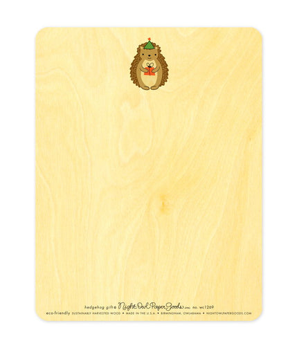 Hedgehog Gift Wood Birthday Card