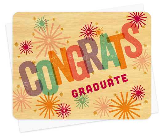 Sparkle Graduate Wood Graduation Card