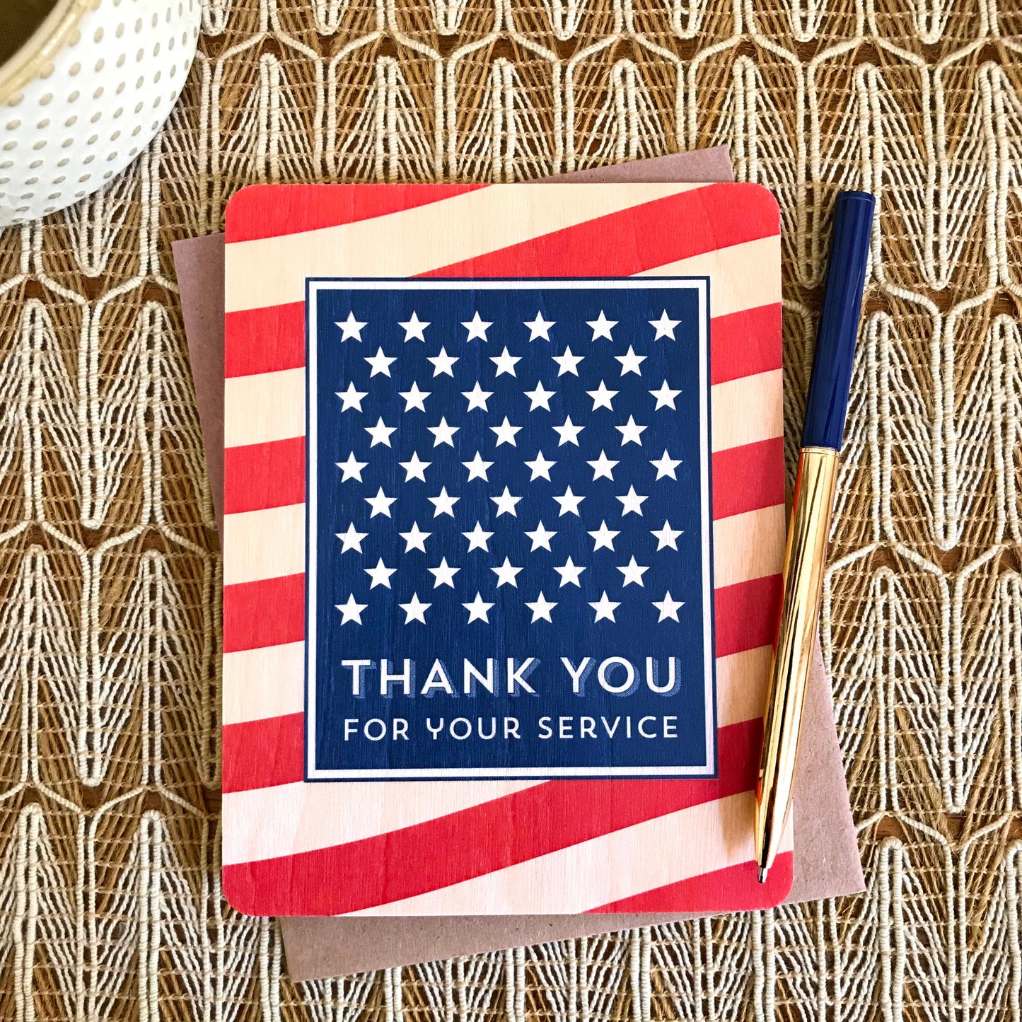 American Thank You Wood Thank You Card
