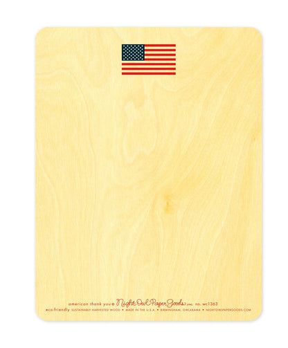 American Thank You Wood Thank You Card