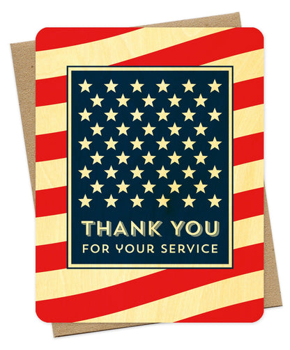 American Thank You Wood Thank You Card