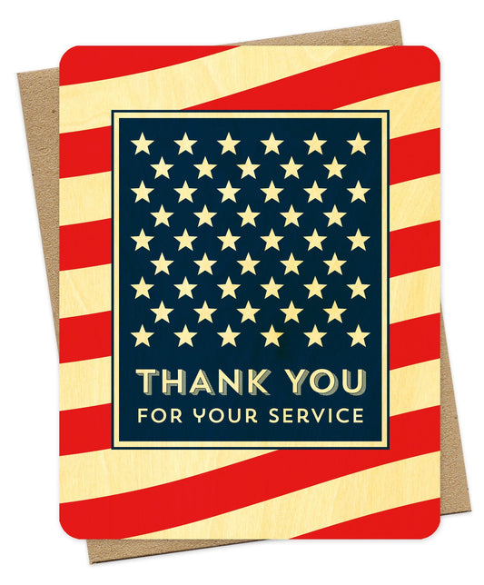 American Thank You Wood Thank You Card