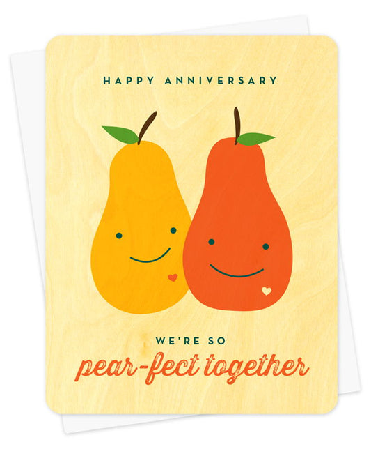 Pear-Fect Anniversary Wood Anniversary Card