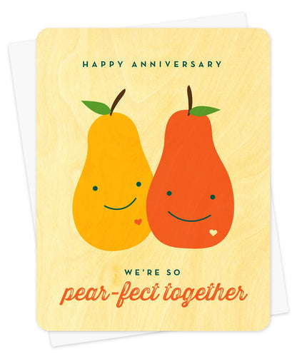 Pear-Fect Anniversary Wood Anniversary Card