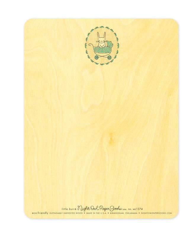Little Bun Wood Baby Card