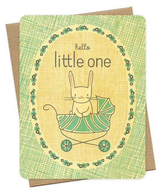 Little Bun Wood Baby Card