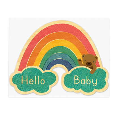 Baby Rainbow Wood Baby Card