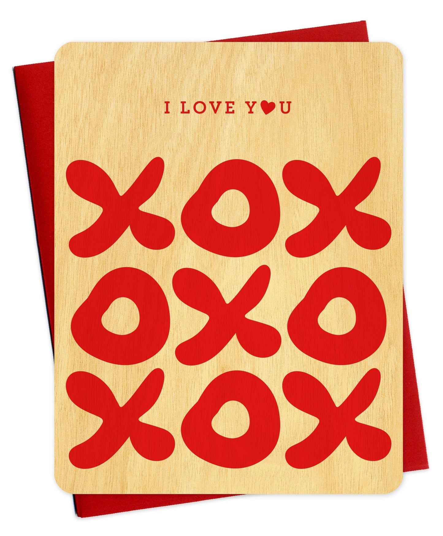 Xoxo Love Real Wood Notecard