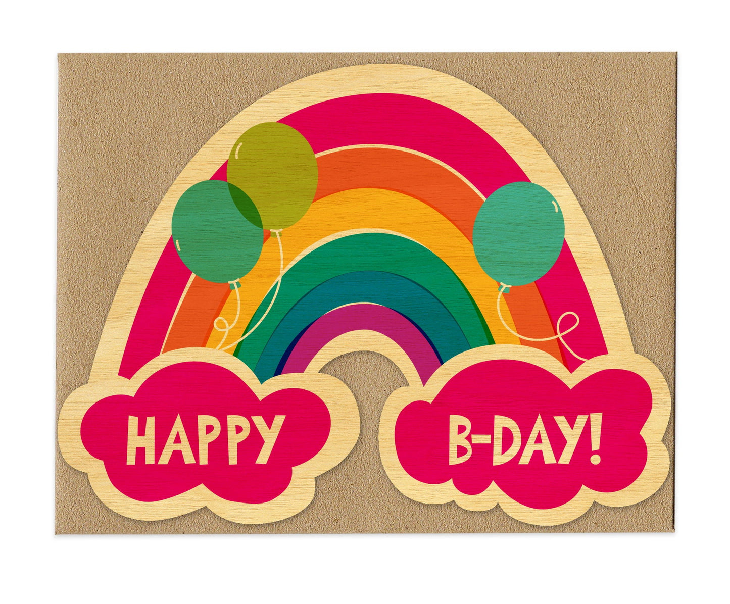 Birthday Rainbow Wood Birthday Card