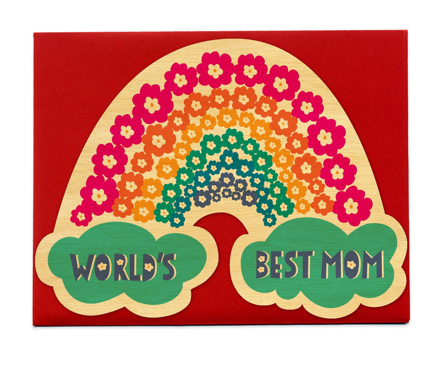 Mom Rainbow Wood Mother's Day Card
