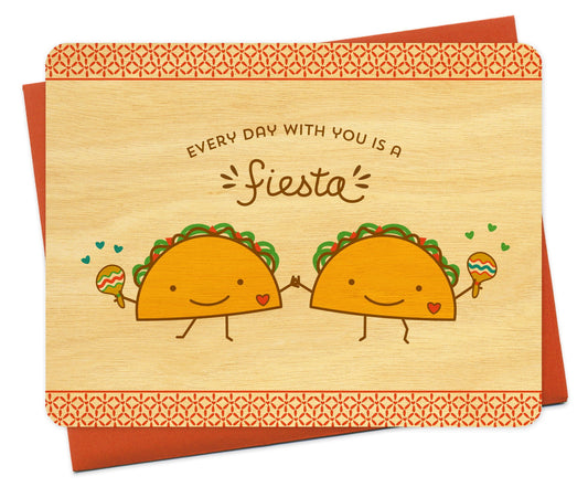 Taco Fiesta Wood Love Card