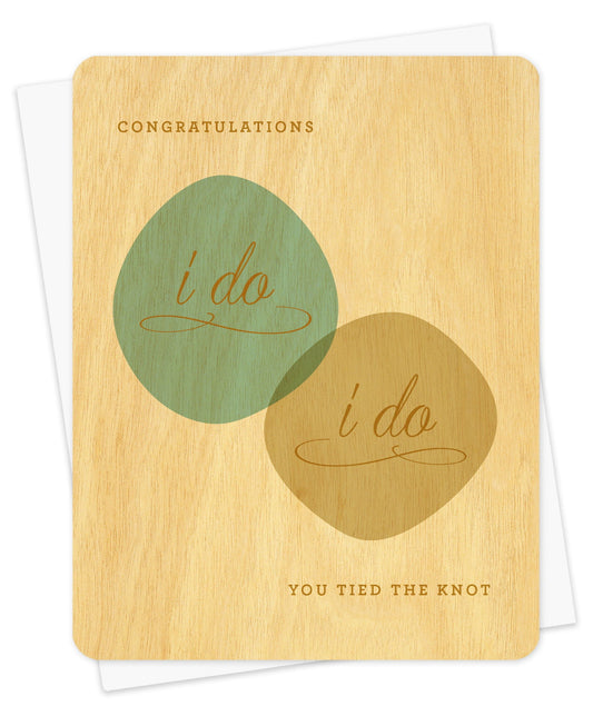 I Do I Do Wood Wedding Card