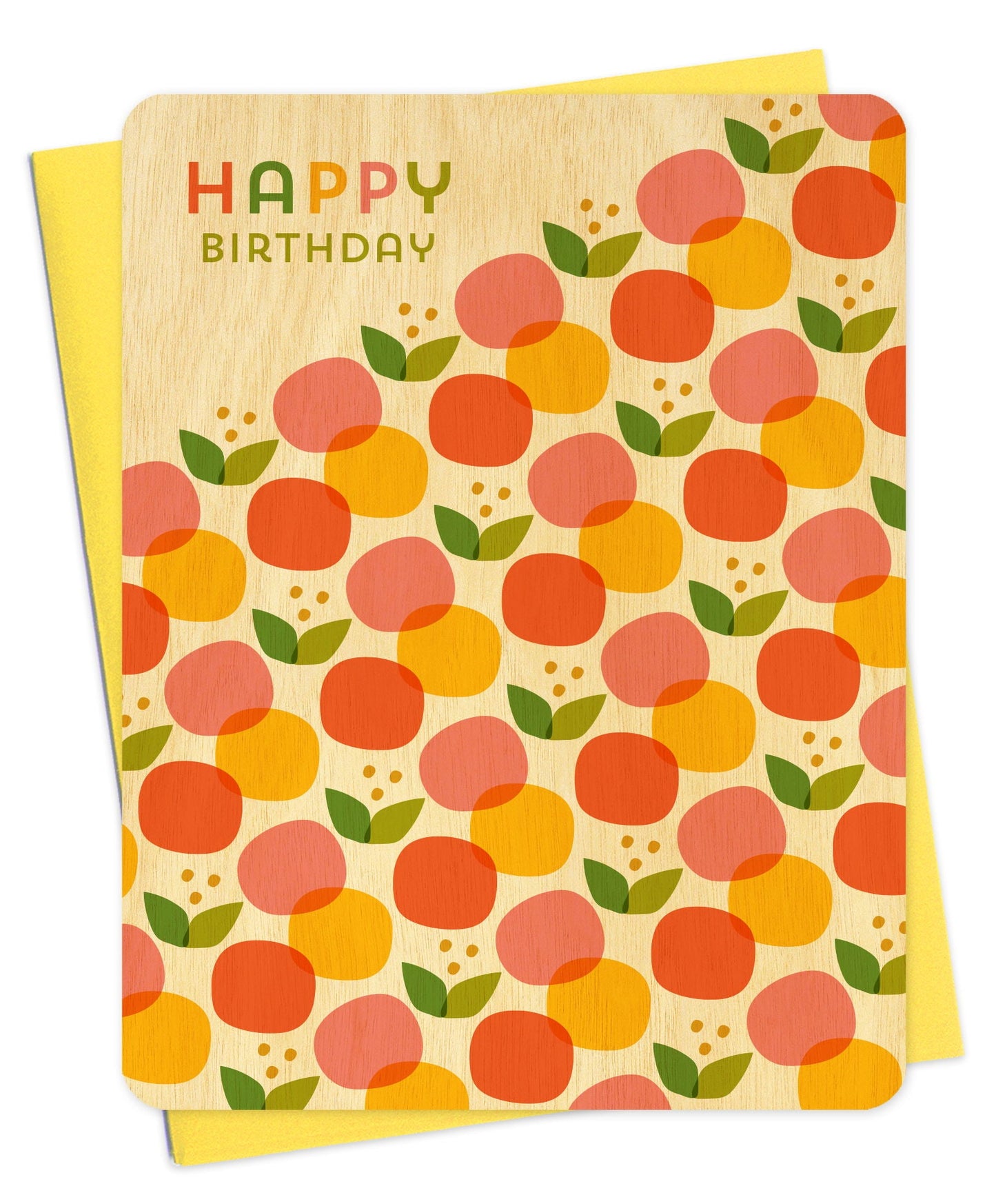 Citrus Pop Wood Birthday Card