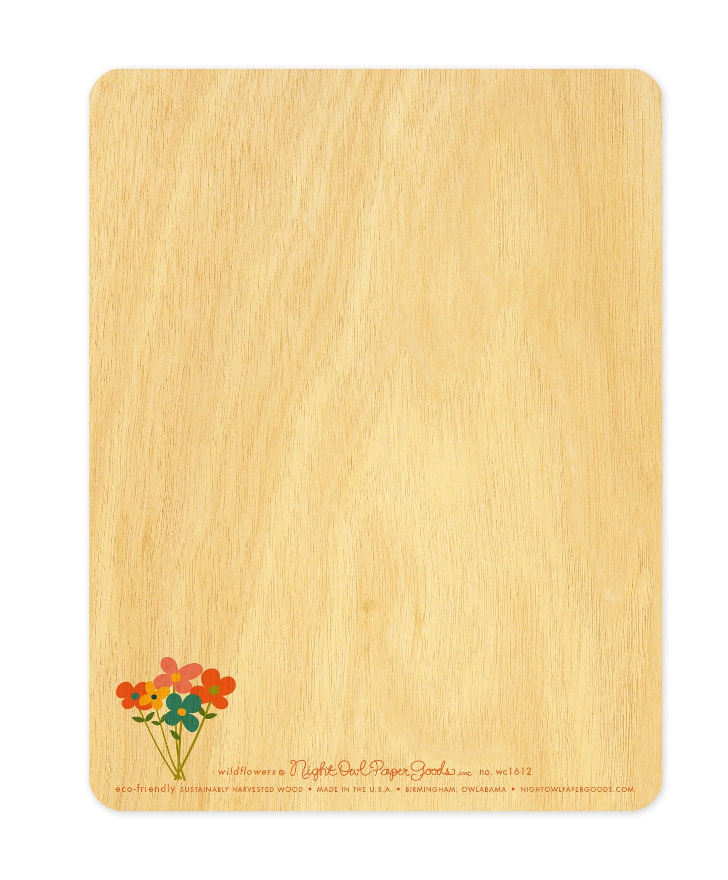 Wildflowers Wood Birthday Card