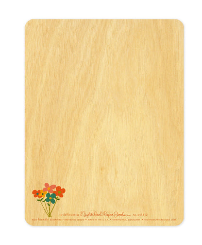 Wildflowers Wood Birthday Card